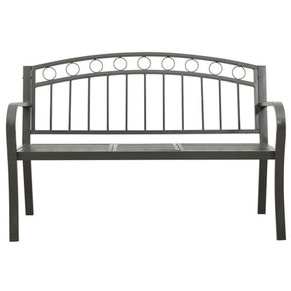Patio Bench with a Table 49.2" Steel Gray image 3
