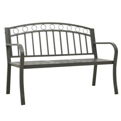 Patio Bench with a Table 49.2" Steel Gray image 2