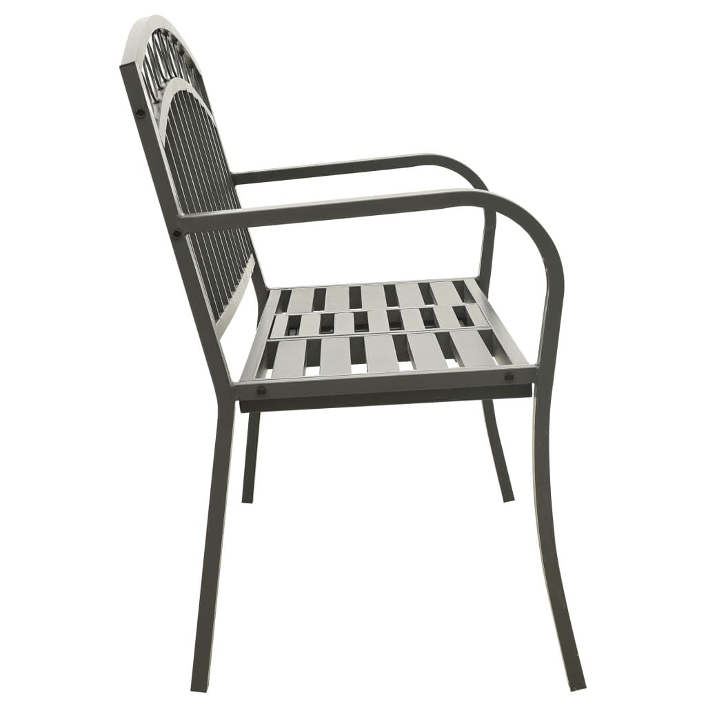 Patio Bench with a Table 49.2" Steel Gray image 4