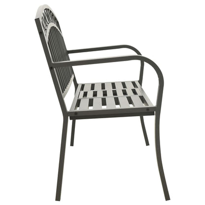 Patio Bench with a Table 49.2" Steel Gray image 4