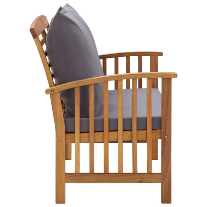 Patio Bench with Cushions 46.9" Solid Acacia Wood image 3