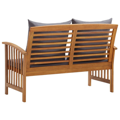 Patio Bench with Cushions 46.9" Solid Acacia Wood image 4