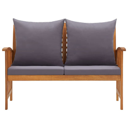 Patio Bench with Cushions 46.9" Solid Acacia Wood image 2
