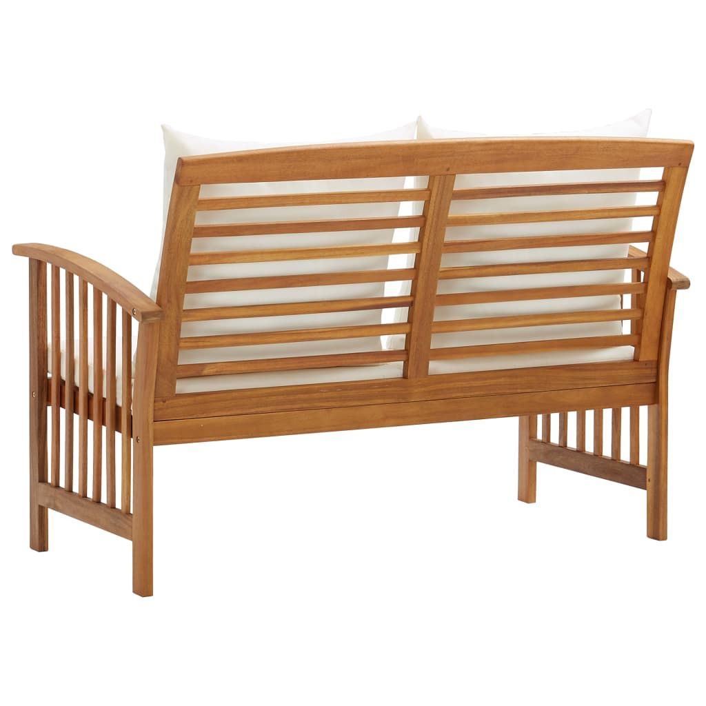 Patio Bench with Cushions 46.9" Solid Acacia Wood image 4