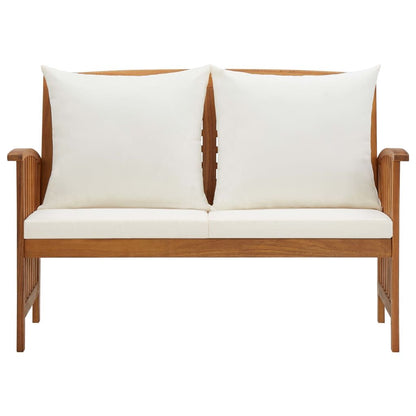 Patio Bench with Cushions 46.9" Solid Acacia Wood image 2