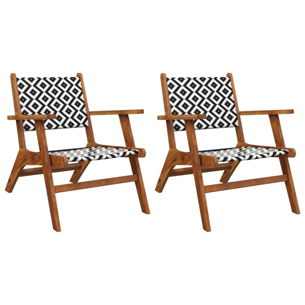 Patio Chairs 2 pcs Solid Acacia Wood image 2