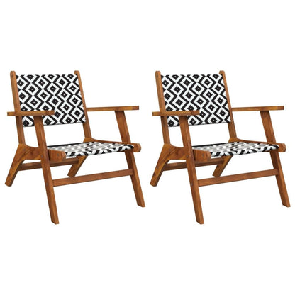 Patio Chairs 2 pcs Solid Acacia Wood image 2