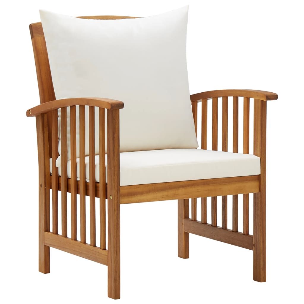 Patio Chairs with Cushions 2 pcs Solid Acacia Wood image 3