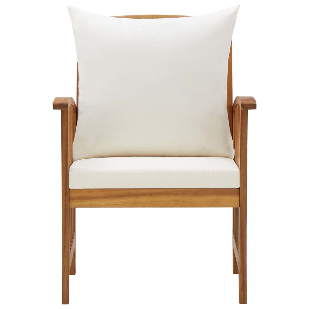 Patio Chairs with Cushions 2 pcs Solid Acacia Wood image 4