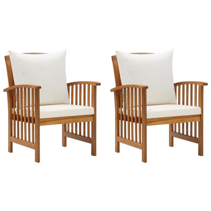 Patio Chairs with Cushions 2 pcs Solid Acacia Wood image 2