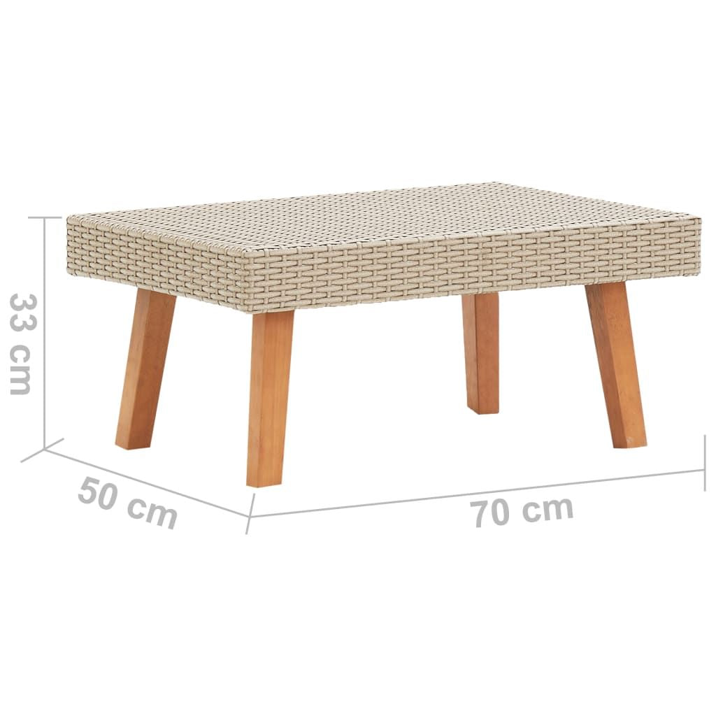 Patio Coffee Table Poly Rattan Beige image 5