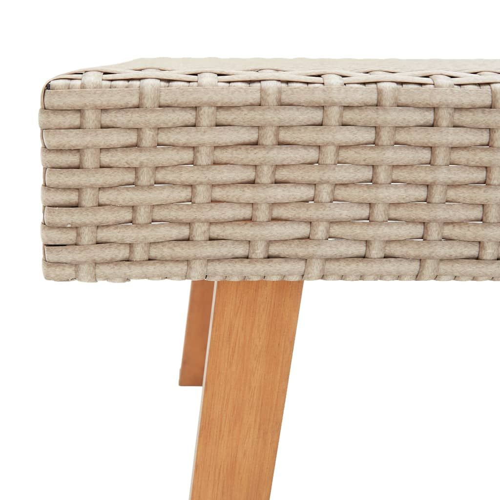 Patio Coffee Table Poly Rattan Beige image 4