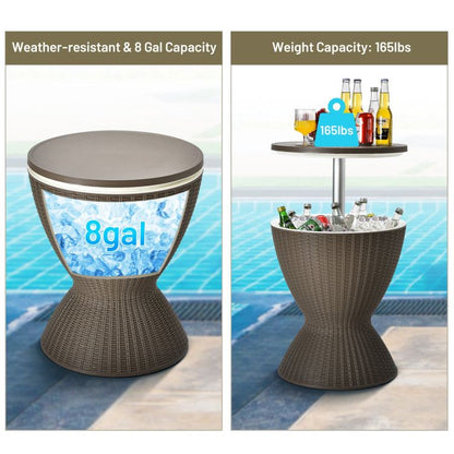 Patio Cooler Bar Table With Height-Adjustable image 12
