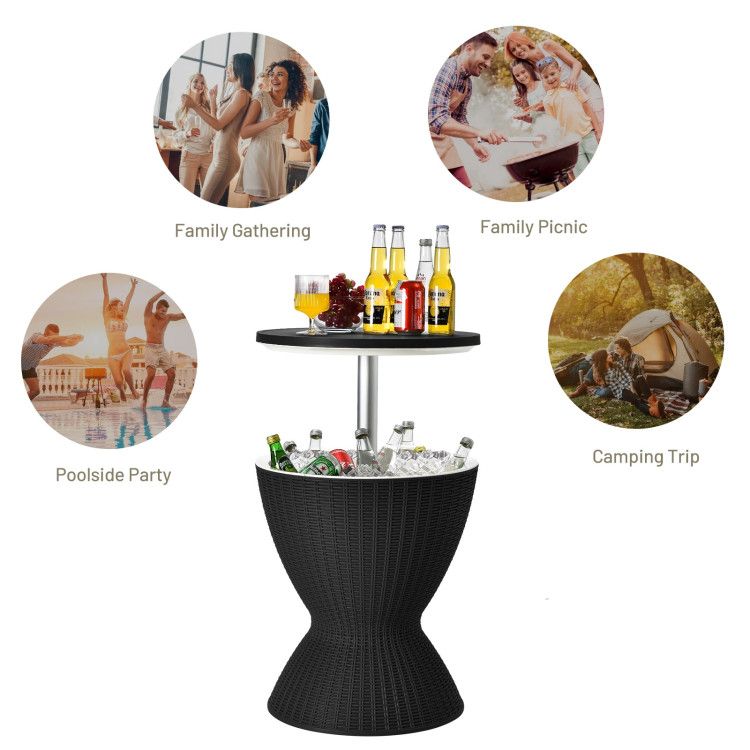 Patio Cooler Bar Table With Height-Adjustable image 4