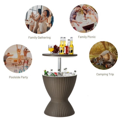 Patio Cooler Bar Table With Height-Adjustable image 10
