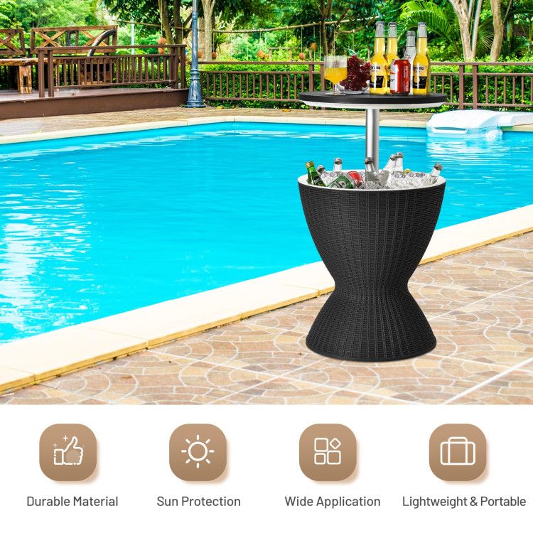 Patio Cooler Bar Table With Height-Adjustable image 7