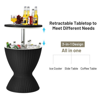 Patio Cooler Bar Table With Height-Adjustable image 5