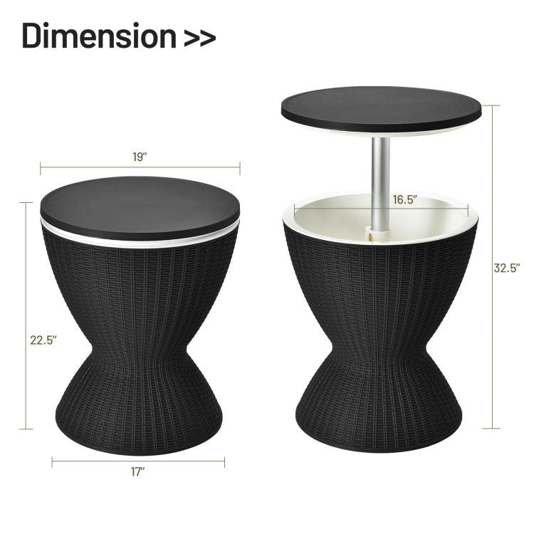 Patio Cooler Bar Table With Height-Adjustable image 6
