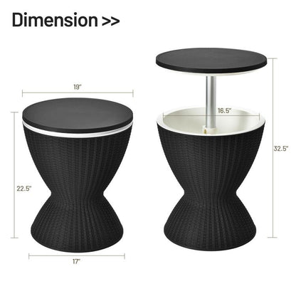 Patio Cooler Bar Table With Height-Adjustable image 6