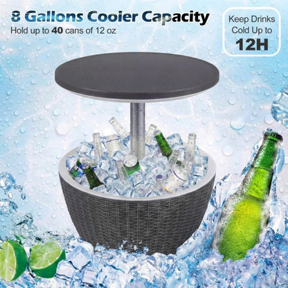 Patio Cooler Bar Table With Height-Adjustable image 16
