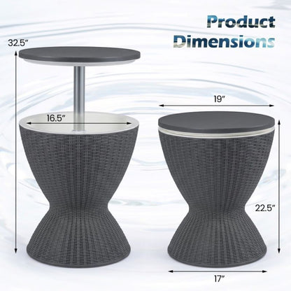 Patio Cooler Bar Table With Height-Adjustable image 19