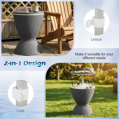 Patio Cooler Bar Table With Height-Adjustable image 18