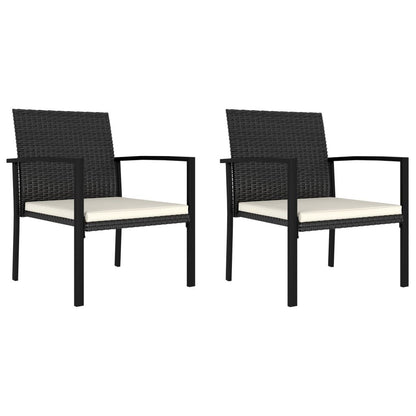 Patio Dining Chairs 2 pcs Poly Rattan Black image 1