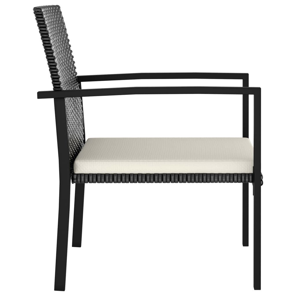 Patio Dining Chairs 2 pcs Poly Rattan Black image 3