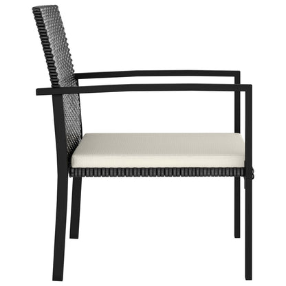 Patio Dining Chairs 2 pcs Poly Rattan Black image 3