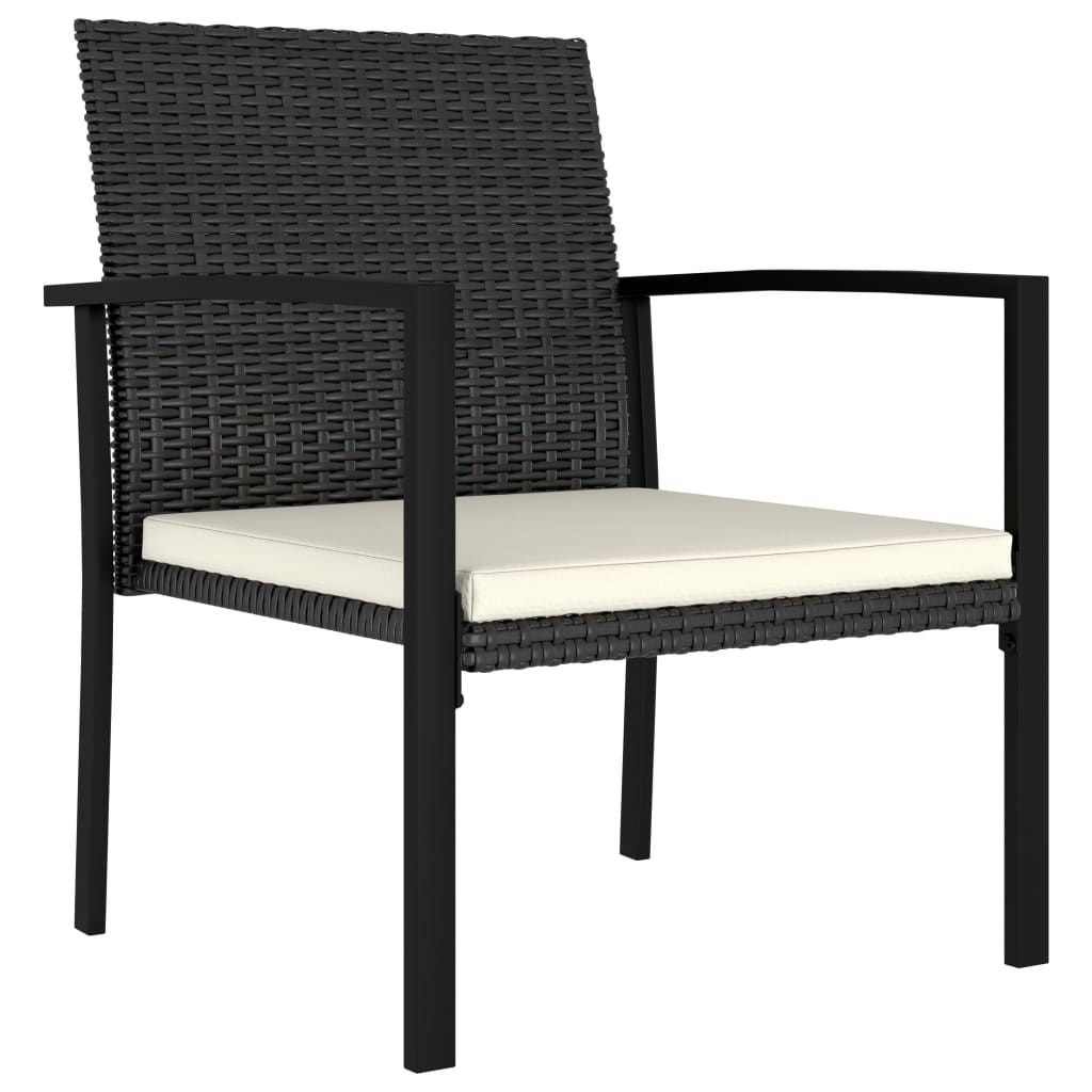 Patio Dining Chairs 2 pcs Poly Rattan Black image 2
