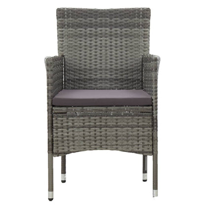 Patio Dining Chairs 2 pcs Poly Rattan Gray image 3