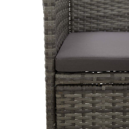 Patio Dining Chairs 2 pcs Poly Rattan Gray image 6