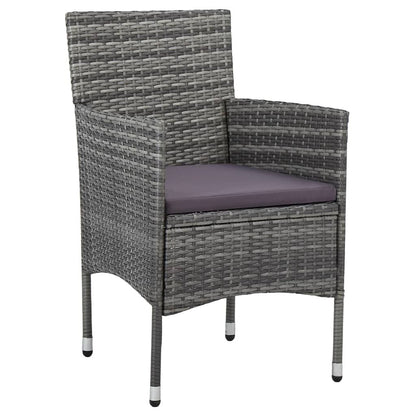 Patio Dining Chairs 2 pcs Poly Rattan Gray image 2
