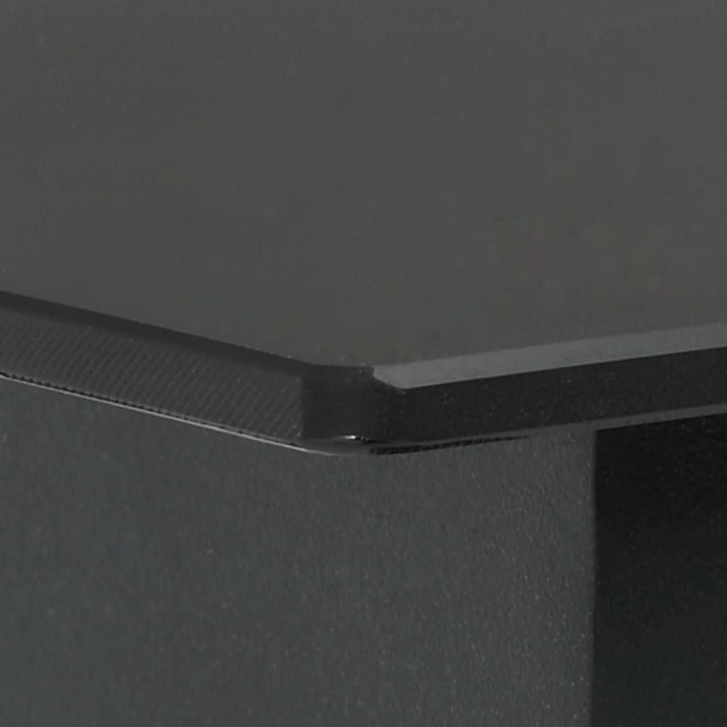 Patio Dining Table Black 31.5"x31.5"x29.1" Steel and Glass image 3