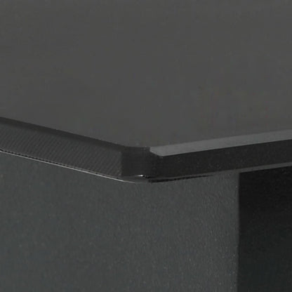 Patio Dining Table Black 31.5"x31.5"x29.1" Steel and Glass image 3