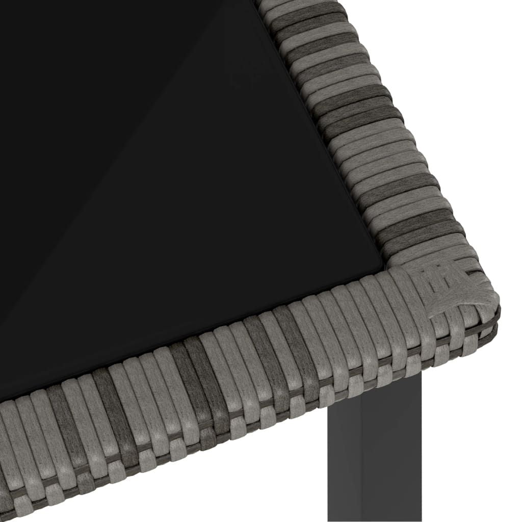 Patio Dining Table Gray 27.6"x27.6"x28.7" Poly Rattan image 3