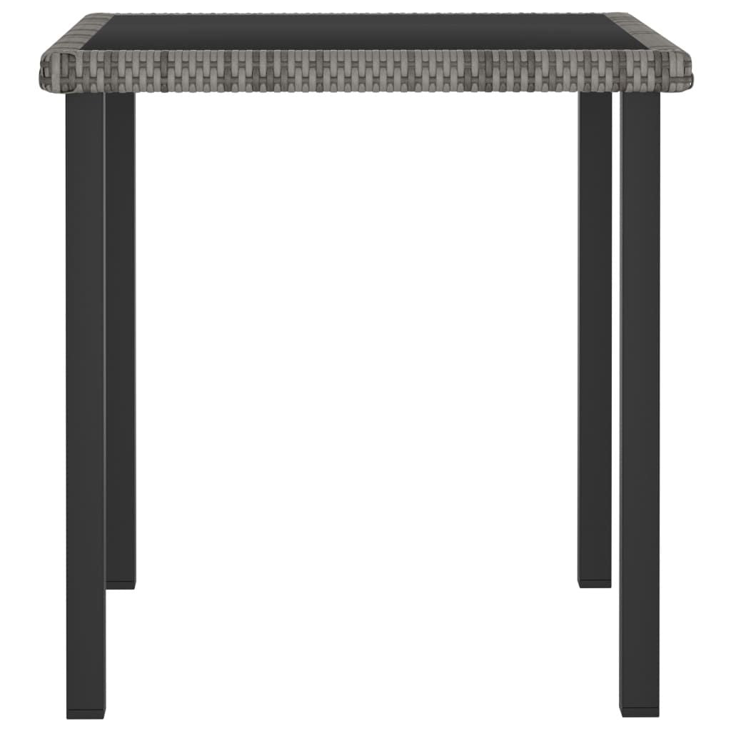 Patio Dining Table Gray 27.6"x27.6"x28.7" Poly Rattan image 2
