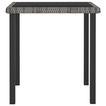 Patio Dining Table Gray 27.6"x27.6"x28.7" Poly Rattan image 2