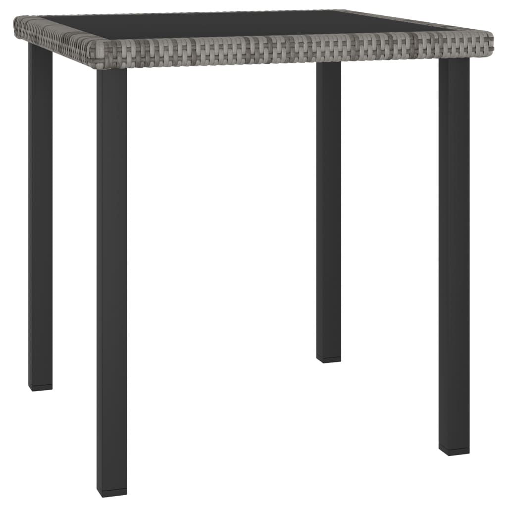 Patio Dining Table Gray 27.6"x27.6"x28.7" Poly Rattan image 1