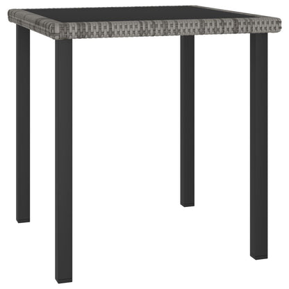 Patio Dining Table Gray 27.6"x27.6"x28.7" Poly Rattan image 1