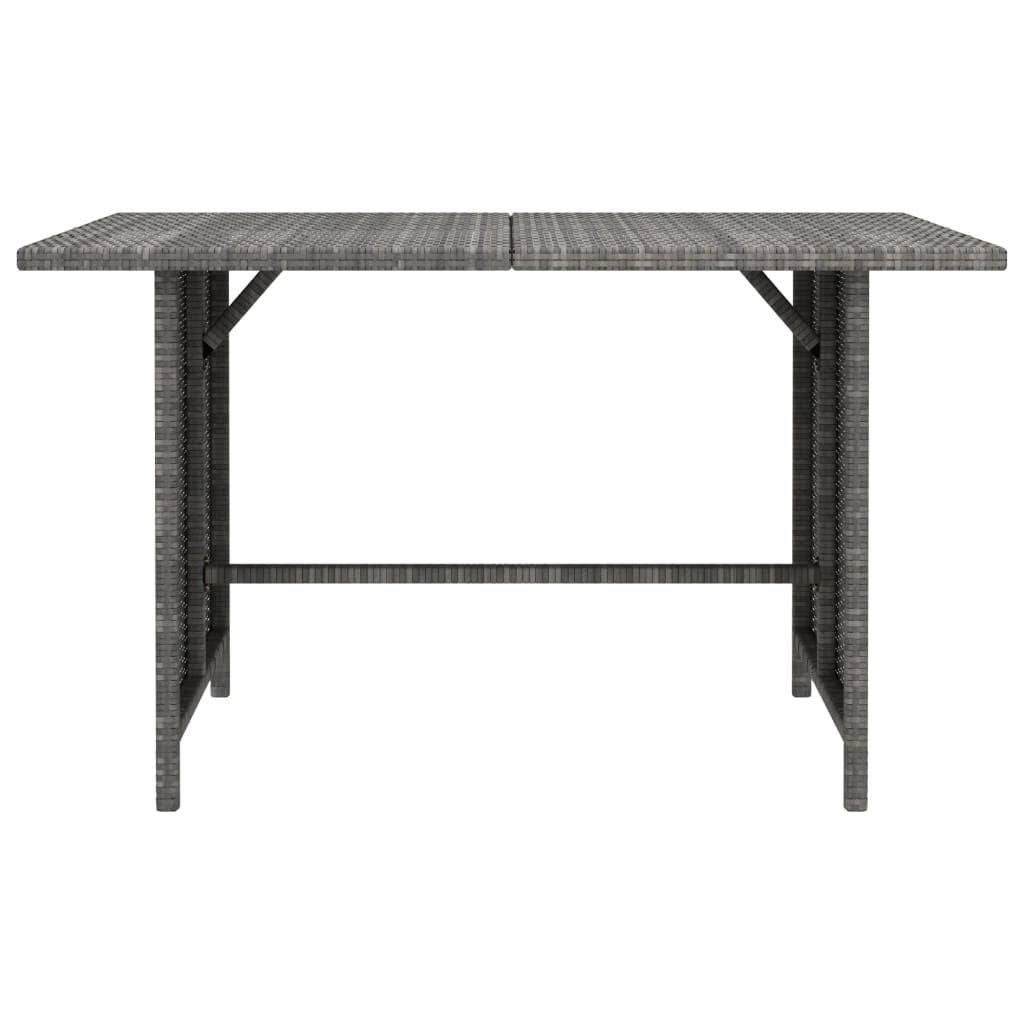 Patio Dining Table Gray 43.3"x27.6"x25.6" Poly Rattan image 2