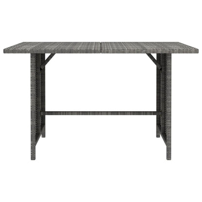 Patio Dining Table Gray 43.3"x27.6"x25.6" Poly Rattan image 2