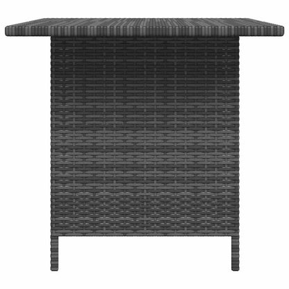 Patio Dining Table Gray 43.3"x27.6"x25.6" Poly Rattan image 5