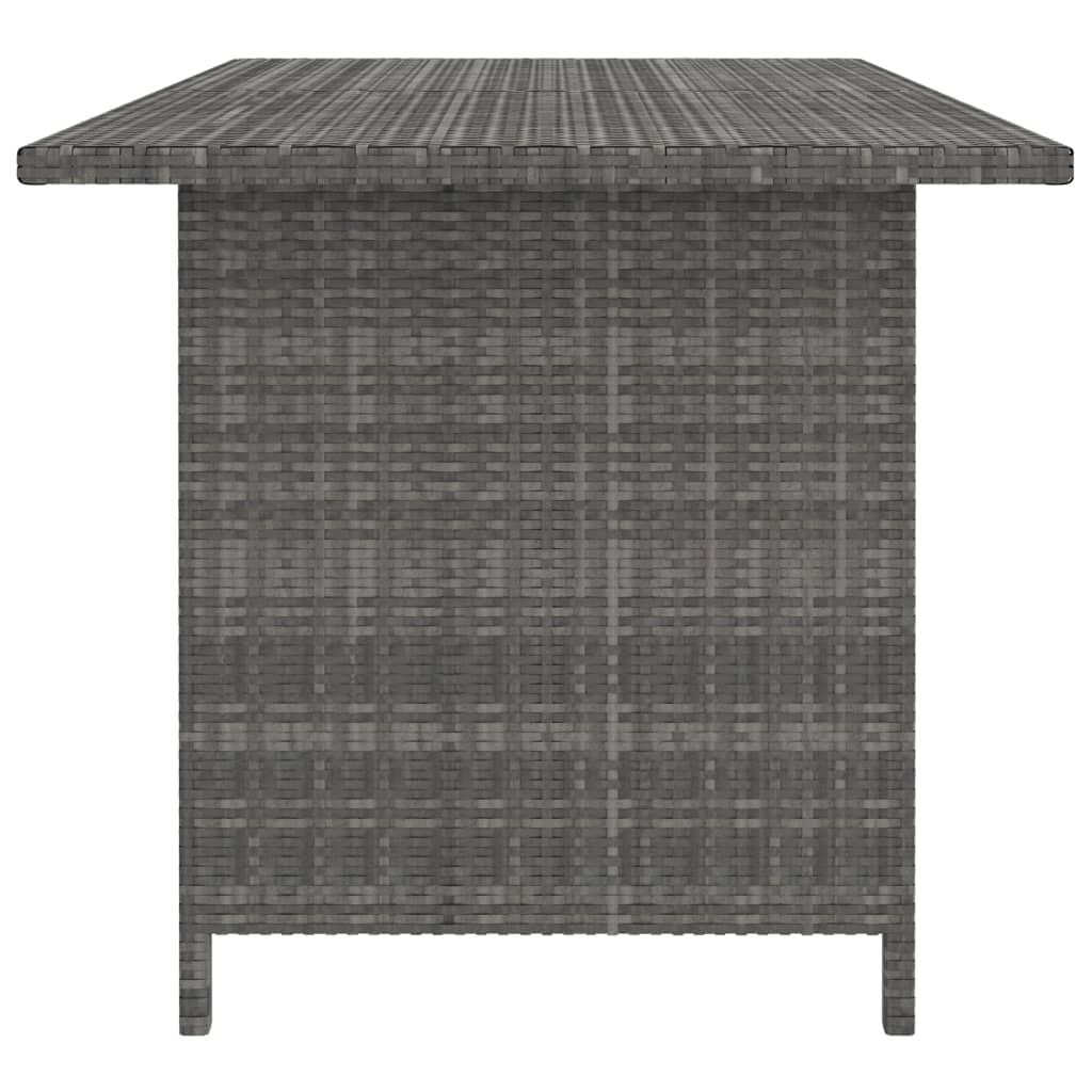 Patio Dining Table Gray 43.3"x27.6"x25.6" Poly Rattan image 3