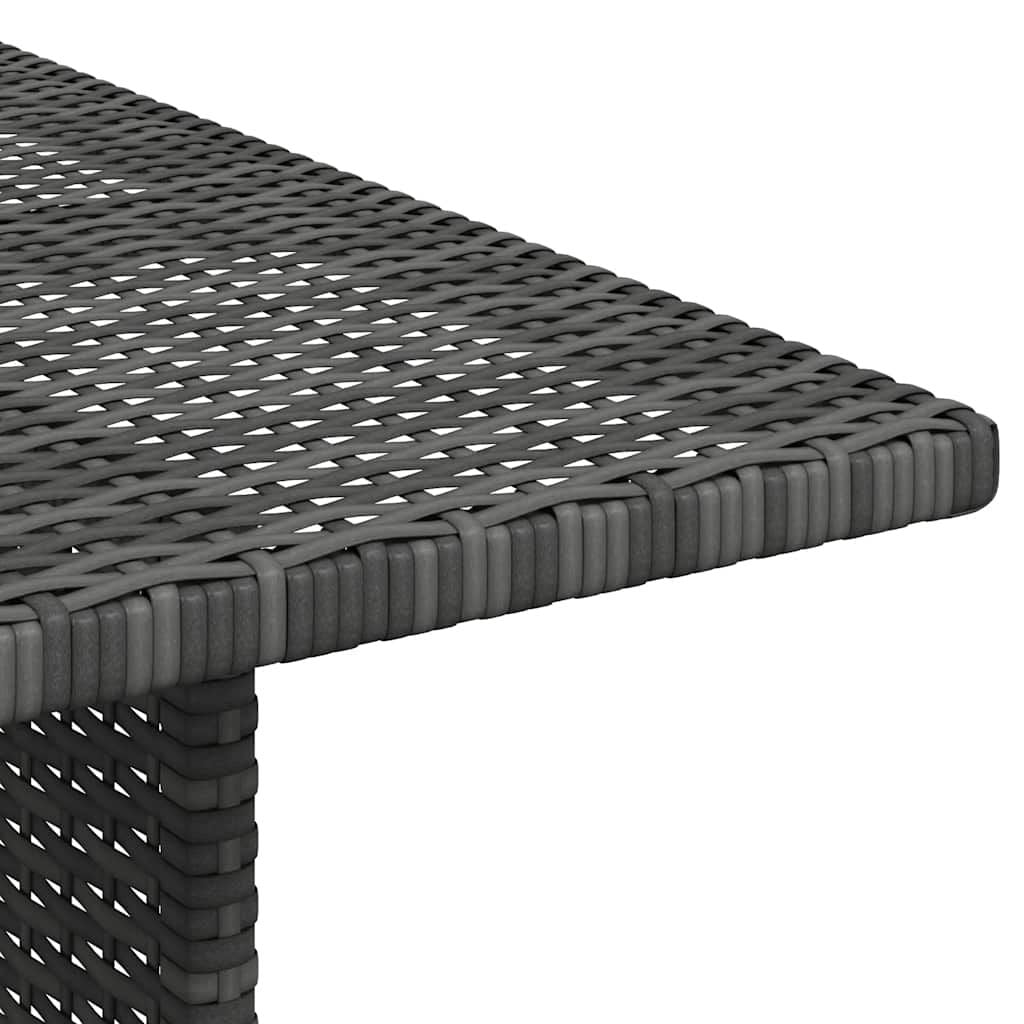 Patio Dining Table Gray 43.3"x27.6"x25.6" Poly Rattan image 7