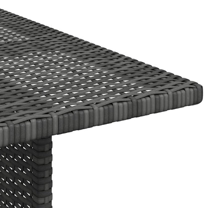 Patio Dining Table Gray 43.3"x27.6"x25.6" Poly Rattan image 7