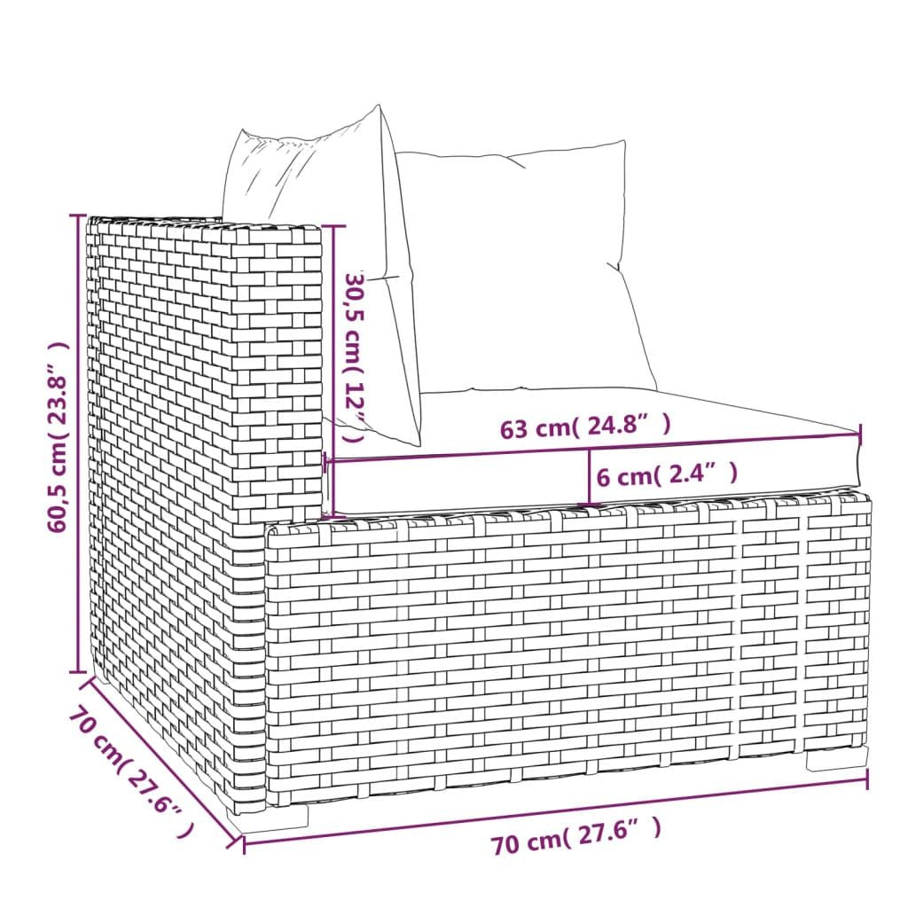 Patio Furniture Set 4 Piece with Cushions Poly Rattan Black image 8