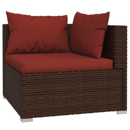 Patio Furniture Set 5 Piece with Cushions Poly Rattan Brown image 3