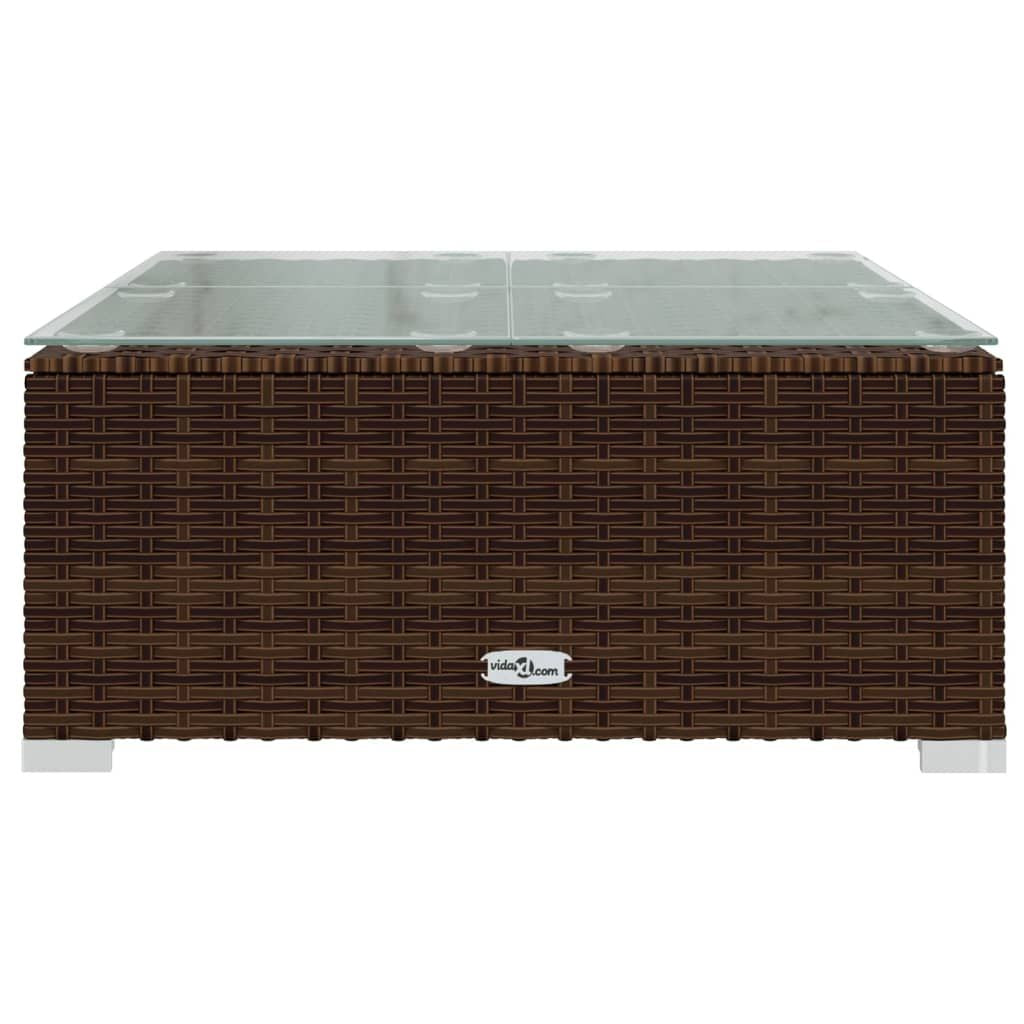 Patio Furniture Set 5 Piece with Cushions Poly Rattan Brown image 8
