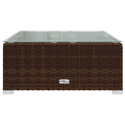 Patio Furniture Set 5 Piece with Cushions Poly Rattan Brown image 8